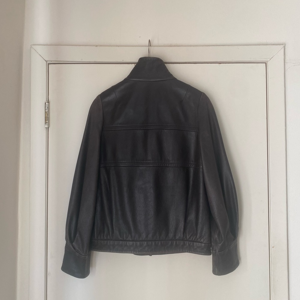 FARHI leather jacket;  button up lined and pockets - Picture 12 of 15